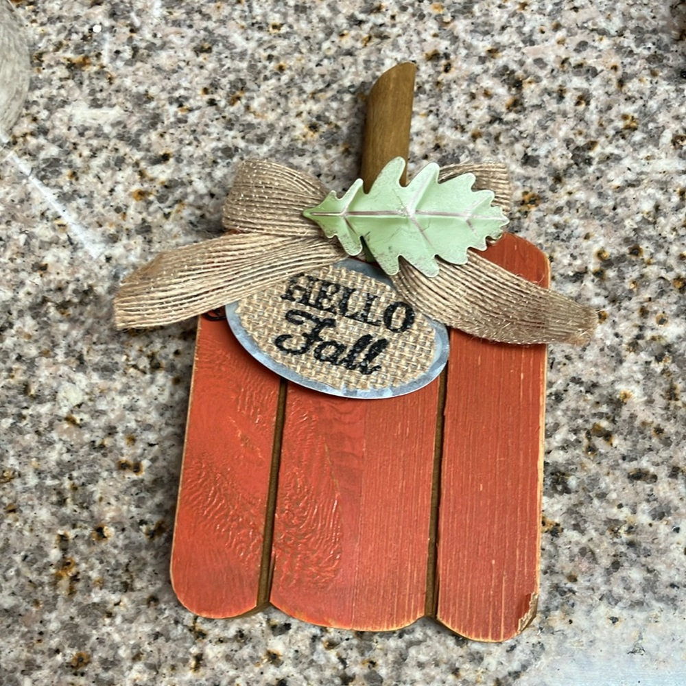 Fall wood pumpkin decoration